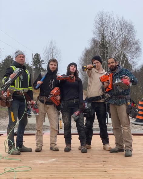 Staff and contractors at work